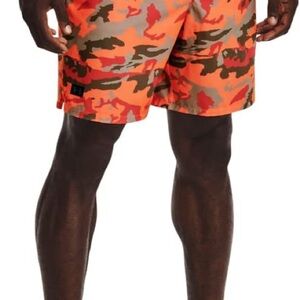 Under Armour | Men’s Sz LG |Orange and Brown Board Shorts Quick-Dry Swimwear
